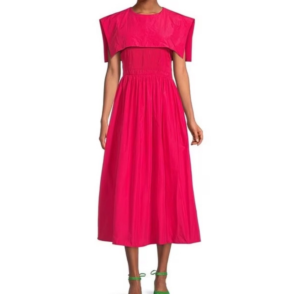 Antonio Melani
x Jennifer Sumko Rachel Shirred Taffeta A-Line
Capelet Midi Dress - Picture 4 of 7
